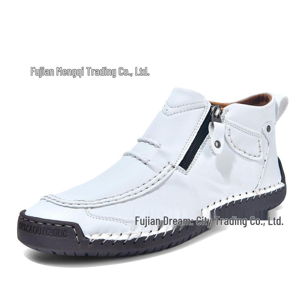 Мужские кожаные слипоны больших размеров, уличные ботильоны