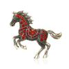 Casual Zodiac Animal Lapel Pins Luxury Metal Badge Pin Rhinestone Horse Brooches  New Year Gifts