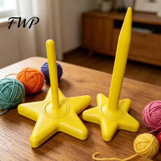 Yarn Winder for Knitters 3D Printed Spinner Smooth Rotating Holder Cute Crochet Tensioner Star Tangle-Free Crocheting Knitting Lovers Flow Tool
