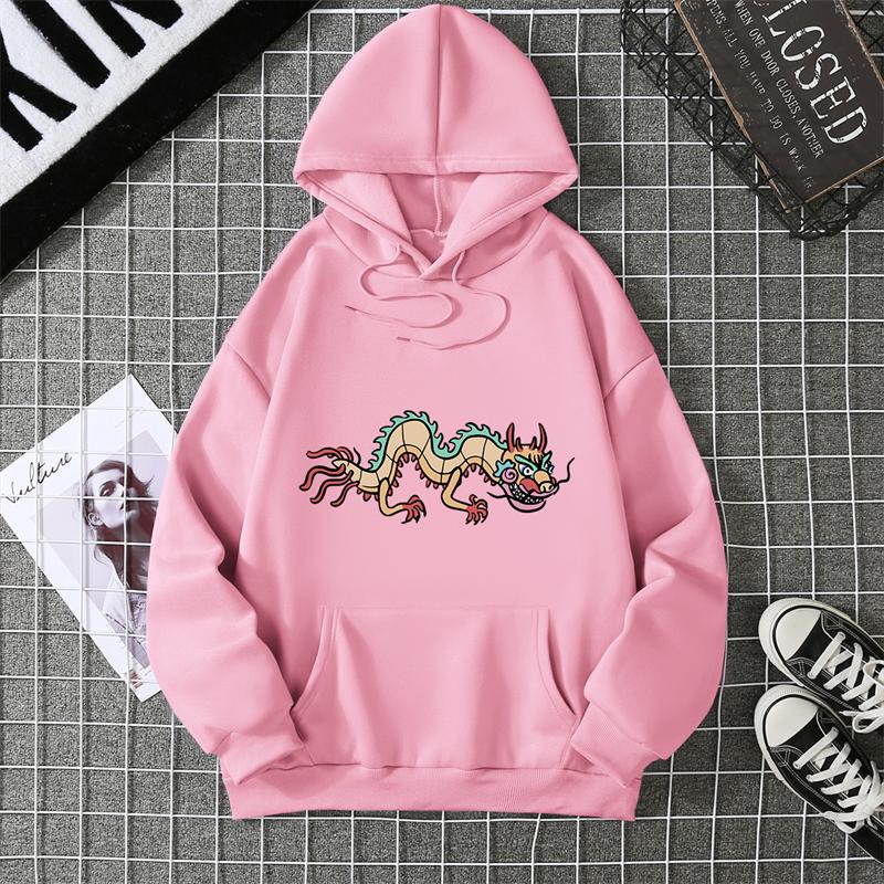 Thickened Fleece Hooded Sweatshirt Pullover Outer Wear Printed Autumn Winter Warm Sweatshirt Women's Oversize Clothes