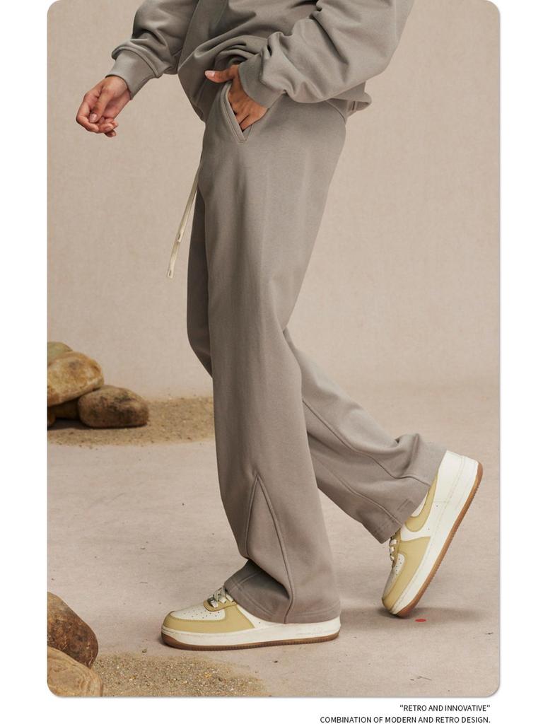 Men's Trendy Autumn 2024 Terry Micro-Flared Casual Sweatpants - 430g