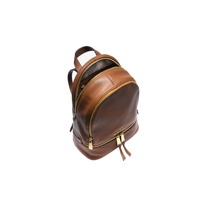 Michael Kors Rhea Zip классический однотонный деловой кожаный рюкзак для поездок на работу среднего размера женский кожаный коричневый