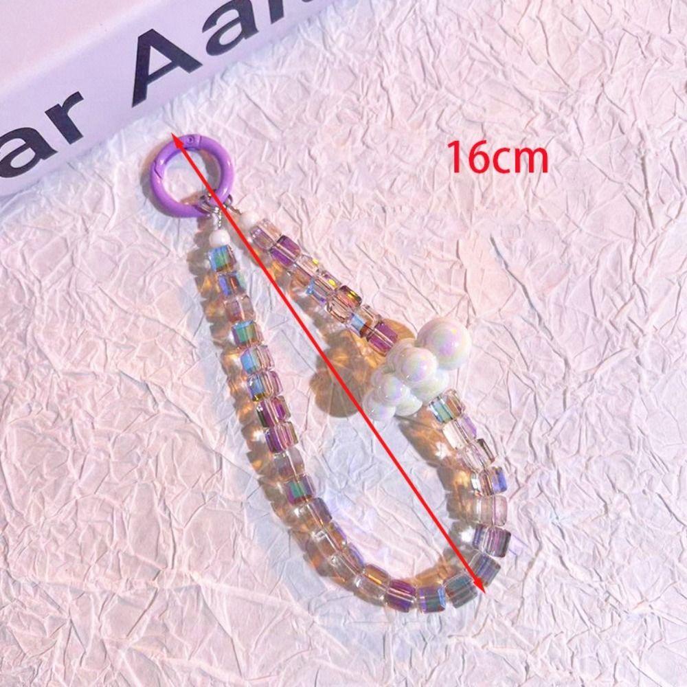 Wrist Chain Crystal Bead Strap Color Crystal Backpack Pendant Cell Phone Chain  Bag Accessories