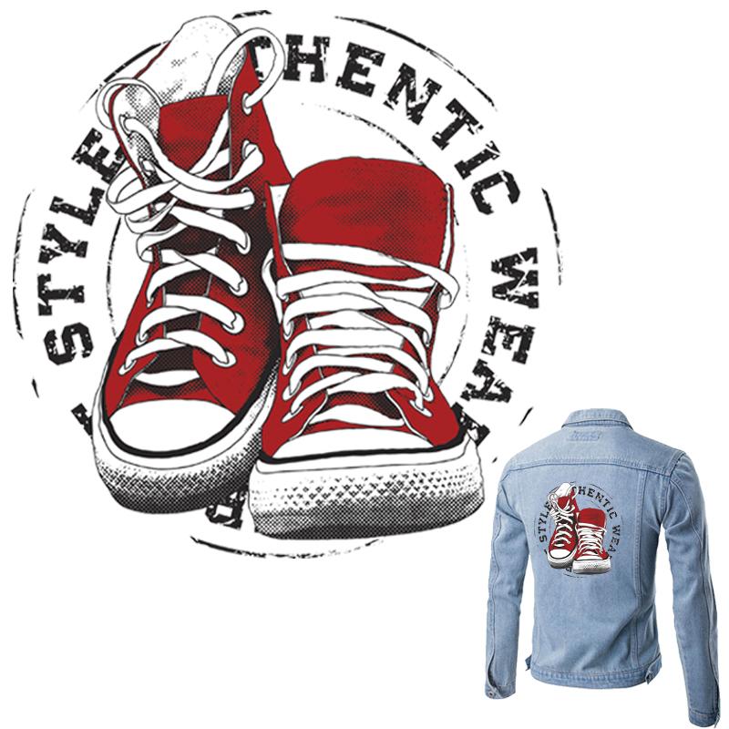 Ретро-обувь с узором, термонашивки, одежда, футболка, платье, новый дизайн, термотрансферная аппликация «сделай сам», горячая слеза