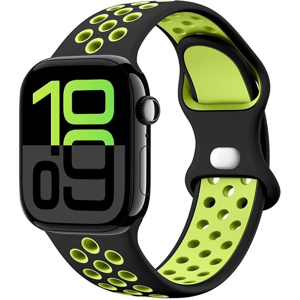 Силиконовый ремешок для Apple Watch 11 10 9 8 7 46 мм 45 мм 42 мм 41 мм Ultra 3/2 49 мм Дышащий браслет для iWatch 6 5 4 SE 44 мм