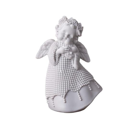 Resin Angel Statue Hug Heart Candlestick Shape Ornament Angel Sculpture Comfortable Feel Angel Ornament