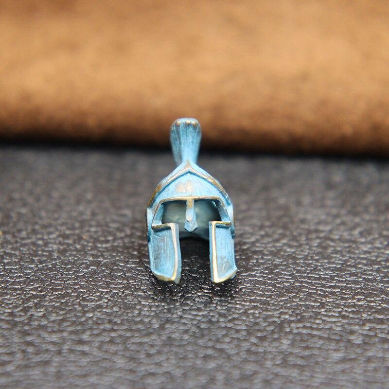 Roman Knight Warrior Helmet Knife Beads Lanyard Pendants Retro Brass Charms DIY Paracord Woven Bracelets Accessories EDC Outdoor