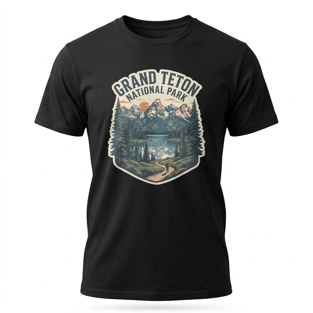 Grand Teton National Park Wyoming Graphic T-Shirt Unisex Travel Tee