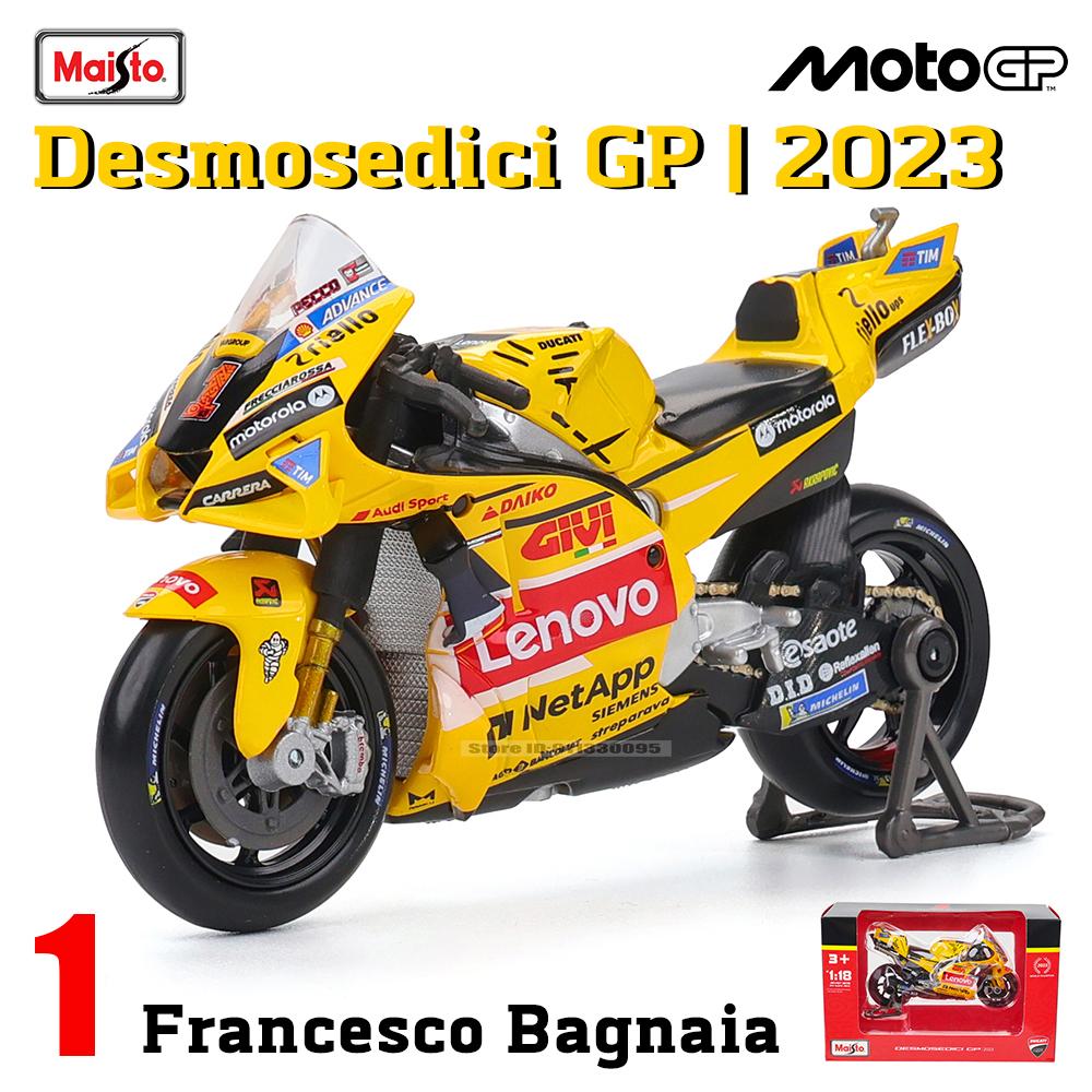 Майсто 1:18 2023 Команда Ducati Lenovo #1 Баньяйя Чемпионский пилот Moto GP Гонки литьевой сплав мотоцикл Коллекция моделей подарок игрушка
