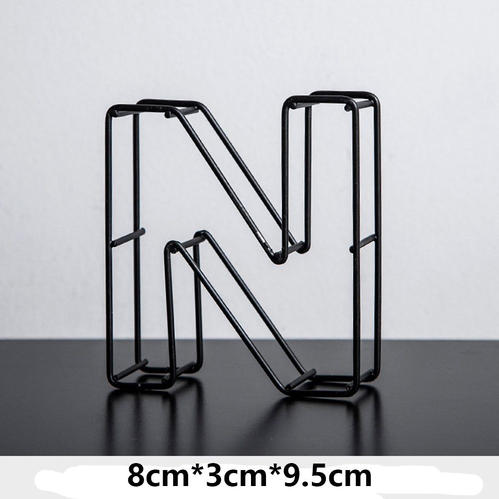 Photography Props Metal Hollow Letter Wrought Iron Alphabet Doorplate Sign Home Decoration