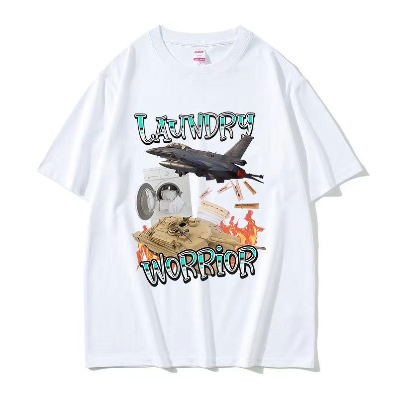 Funny Laundry Warrior Mama Graphic TShirt Unisex Retro Harajuku Short Sleeve Tshirt Loose ONeck 100 Cotton Tees Streetwear