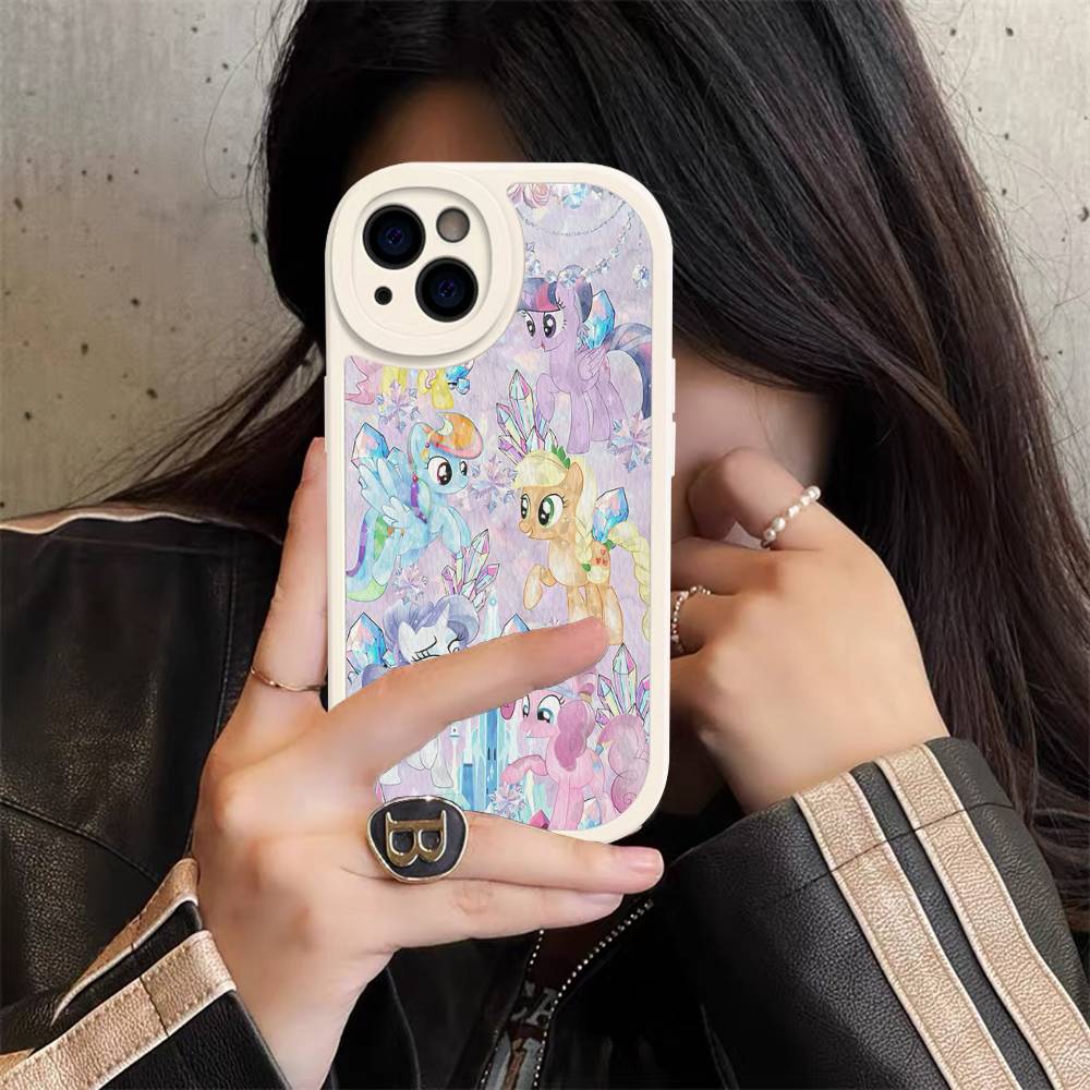 Милый M-Мой Мультяшный P-Пони L-Маленький Чехол Для Телефона Для IPhone 16 15 14 11 12 13 Pro Max Plus Задняя Кожаная Крышка