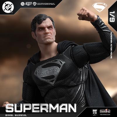 Fondjoy Фигурка DC Супермен Масштабная Версия Черный Костюм Коллекционная Модель Настольное Украшение Игрушки Подарки Для Детей 1/9 2.0 Подвижная Артикулированная