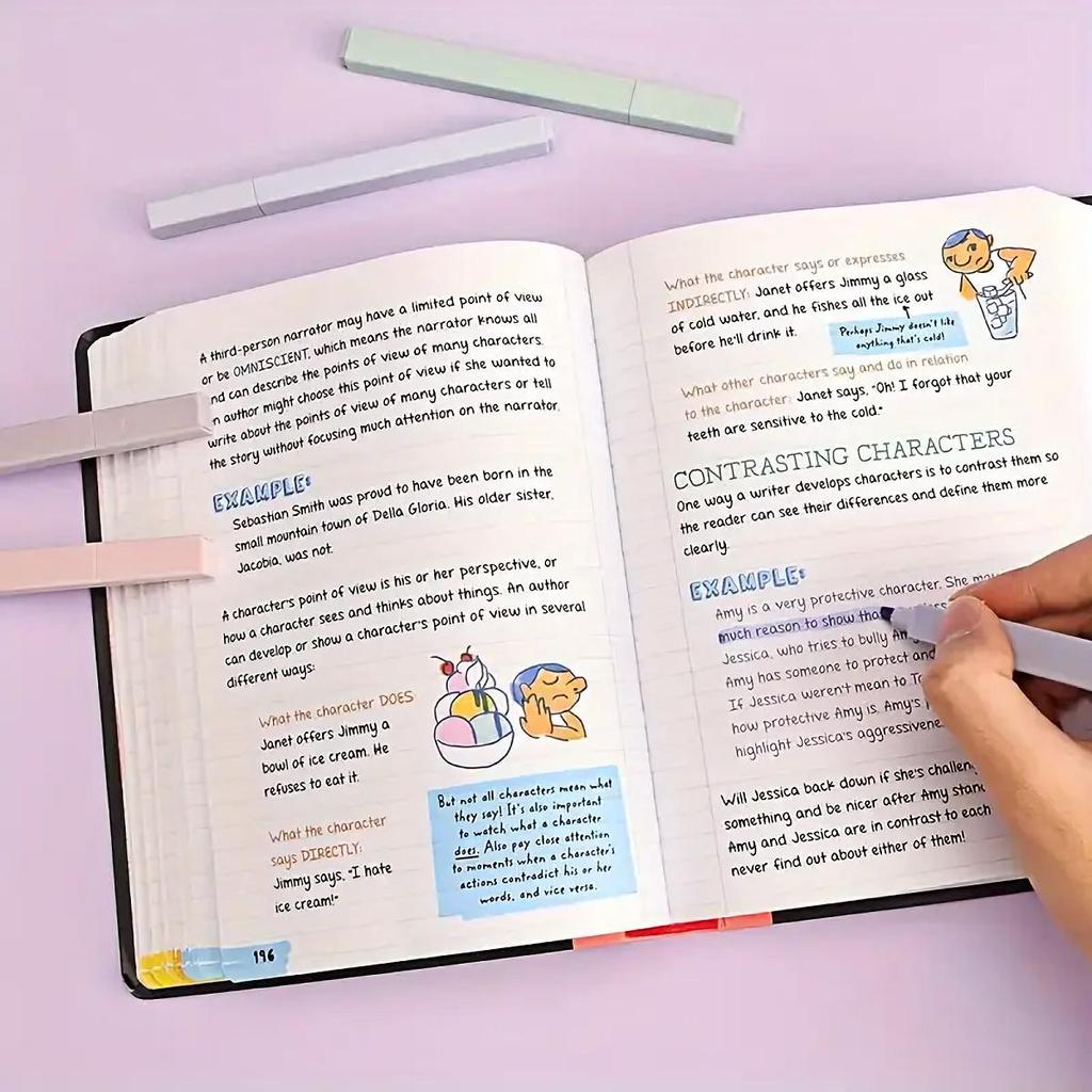 12/20 шт. красочных эстетических маркеров, симпатичные, разные случайные цвета, без растекания, с мягким наконечником, стационарные маркеры