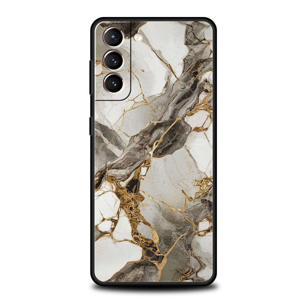 Акварельный мраморный чехол для телефона для Samsung Galaxy S26 Ultra S25 Plus S24 FE S23 S22 5G S21 S20 Черный мягкий