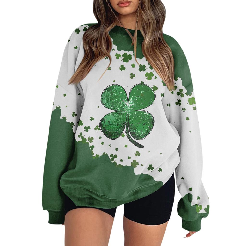 Женская повседневная мода ко Дню святого Валентина с принтом, длинным рукавом, круглым вырезом, толстовки, пуловеры, топы