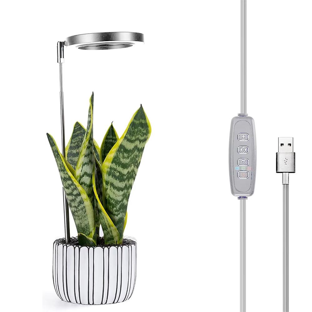 Фитолампа для полного цикла выращивания комнатных растений, регулируемая по высоте, лампа для выращивания со спектром, светодиодная лампа для растений с таймером 3/9/12 ч, диммируемая яркость