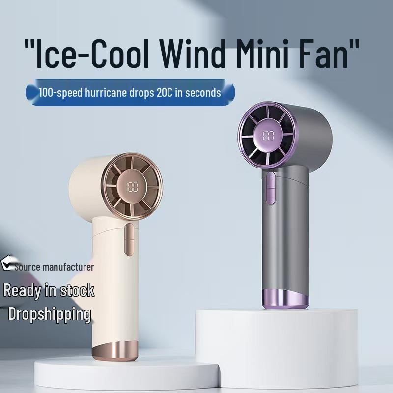 High-Speed Turbo Handheld USB Fan - Long-Lasting and Compact