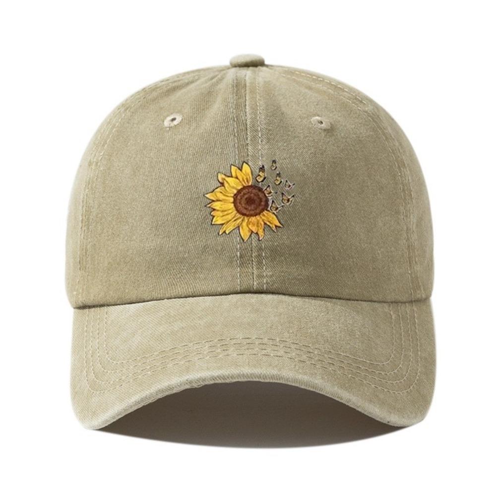 Sunflower Pattern Dad Trucker Hat Adjustable Sun Hat Fashion Baseball Cap  Unisex