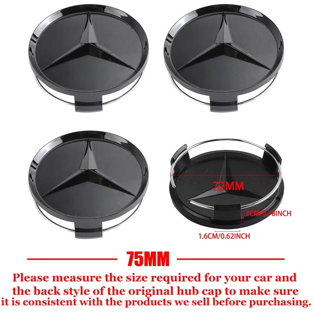kpsaw9 2025 Hot 4pcs Car Wheel Center Cover Stickers Hub Cap Auto decoration accessories For Mercedes Benz AMG W212 W204 W211W168 W213