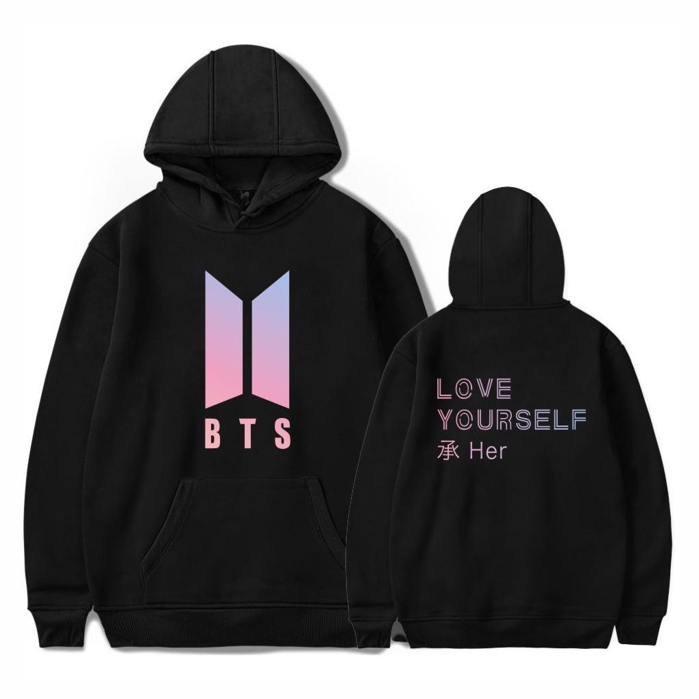 Худи свитшот K-pop BTS Bangtan Boys Love Yourself Her из хлопка, повседневный и спортивный стиль