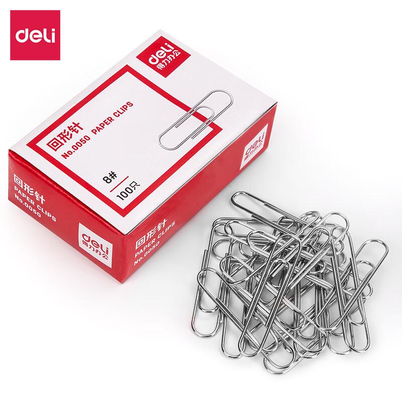 Deli Large 50mm Electroplated Paper Clips