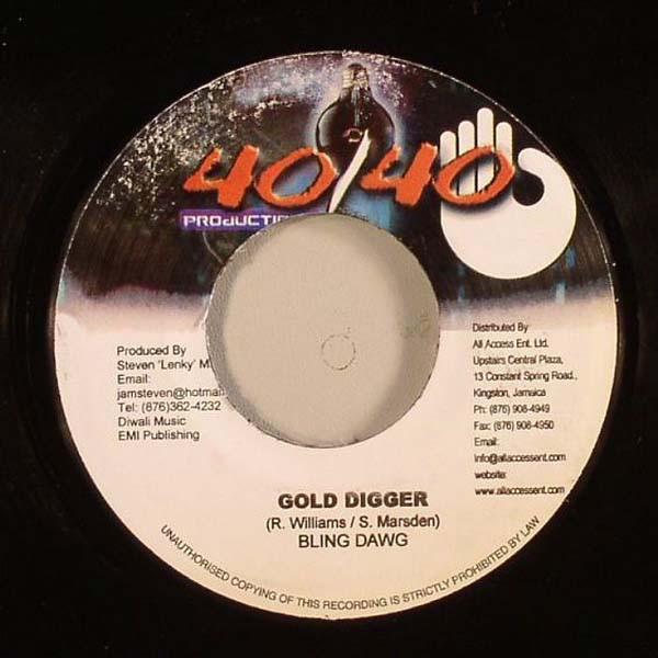 7-дюймовая пластинка BLING DAWG MS. TRINITI Gold Digger Put It On Me НЕТ 4040 Production 2006 Ямайка Регги Ска Дуб Б/у