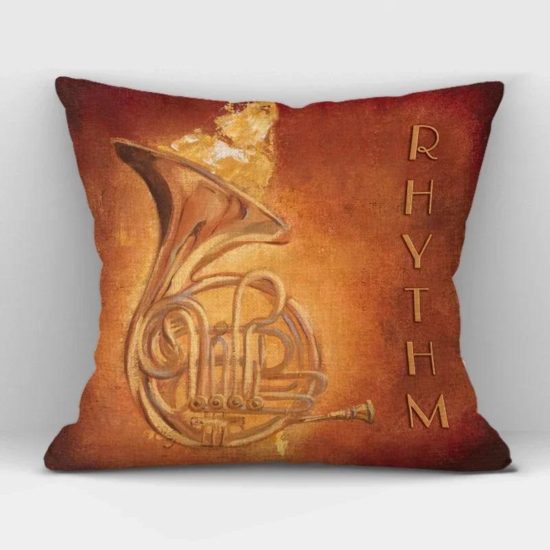 1Pcs/Set Music Series Printed High Qulity Linen Decorative Pillow Case Black White Cushion Cover Car Seat Sofa Decor 45X45Cm