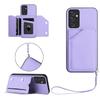 For Samsung Galaxy A54 5G Case Card Holder Kickstand Skin-Touch Phone Cover with Wrist Strap