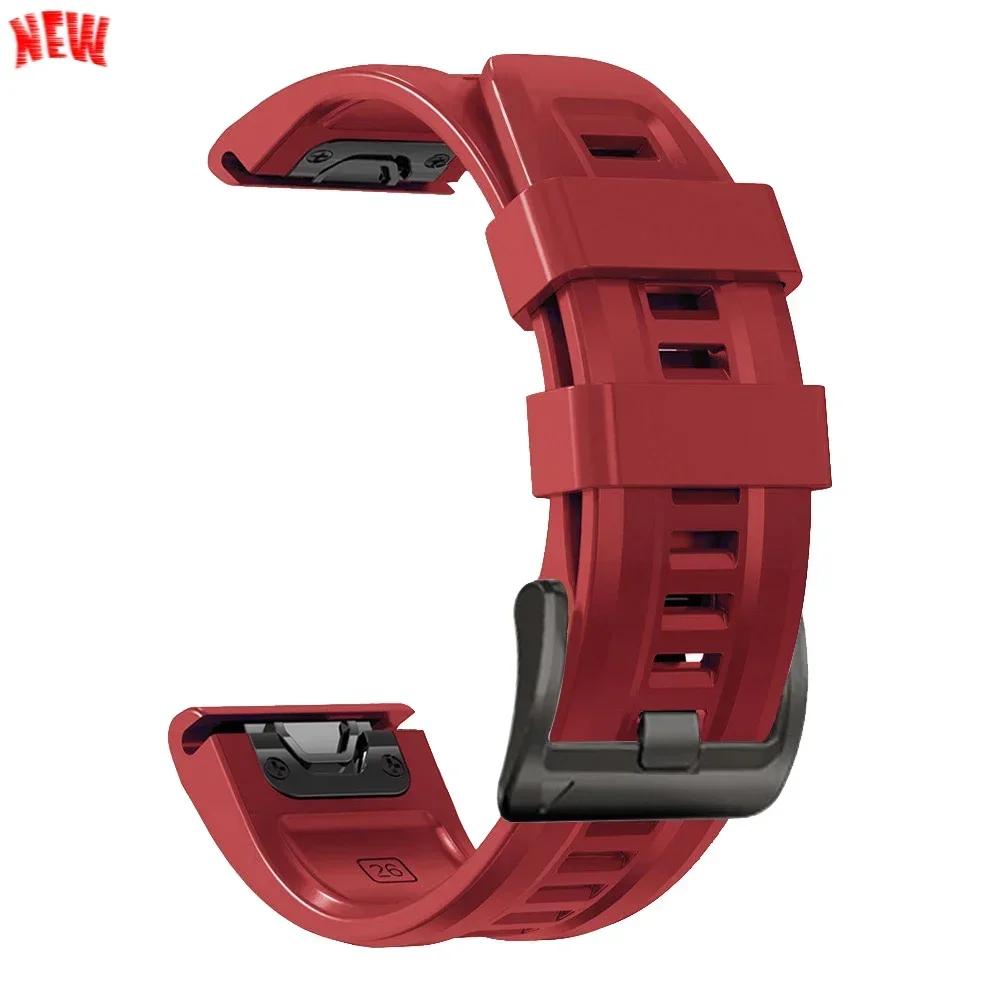 Силиконовый ремешок 26 мм 22 мм для Garmin Fenix 8 E 7 7X Pro 5 5X Plus 6 6X Pro Epix Gen 2 Tactix 8 7/Enduro 3 Браслет QuickFit