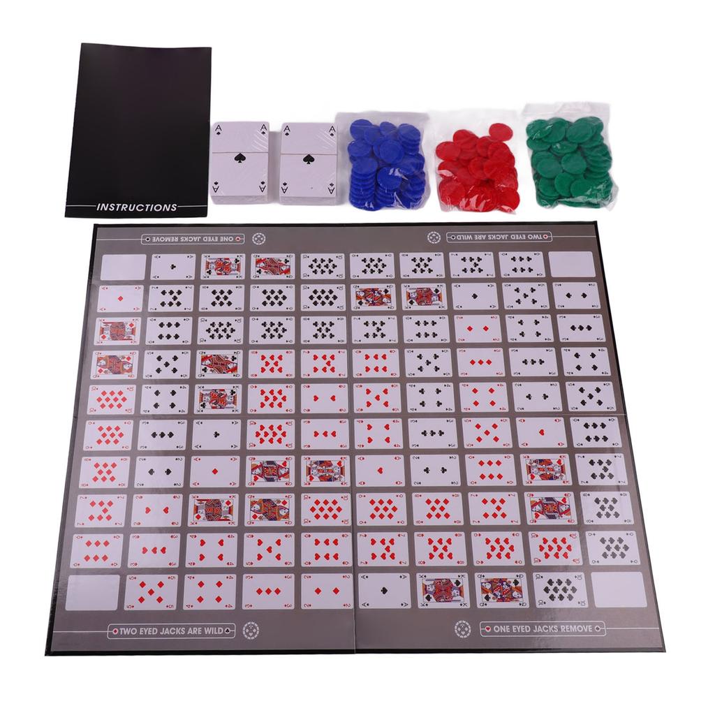 104 шт. Игровые карты Настольная игра Карточная игра Стратегические игры Карты Семейные Пять в ряд Карты для вечеринок Для детей Взрослых