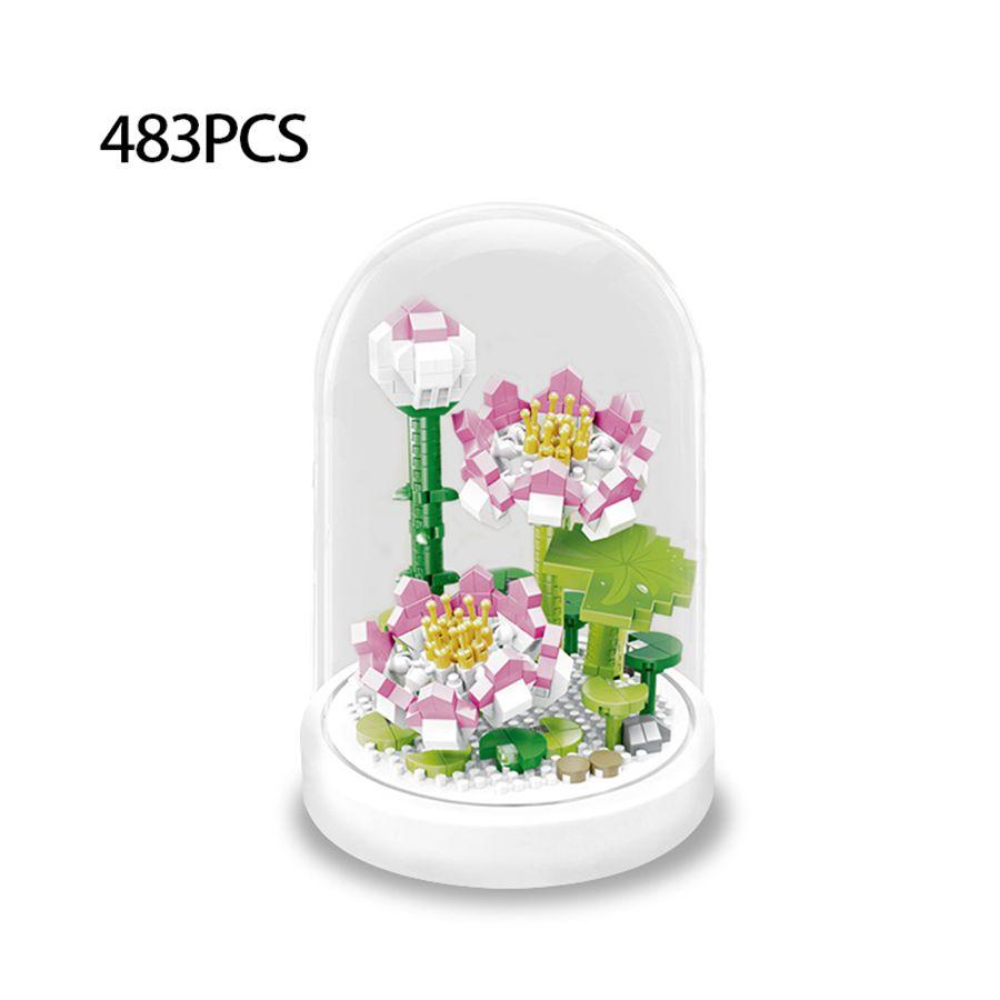 Микрочастицы строительный блок цветок имитация цветок роза DIY пазл сборка игрушка украшение для стола детская игрушка подарок для девочки