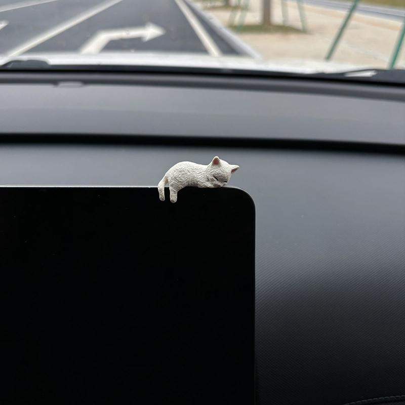 1/4 шт. Украшение для автомобиля Спящая кукла-кошка Китти Креативные автомобильные украшения Игрушки Кошка Микро Ландшафтная модель Милые автомобильные аксессуары Подарки