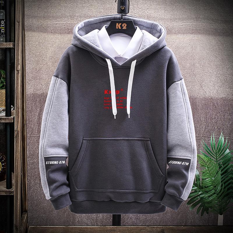Men's Hooded Sweatshirt: Spring/Autumn Style, Plush, Trendy, Loose Fit – Versatile 2020 Jacket for Couples