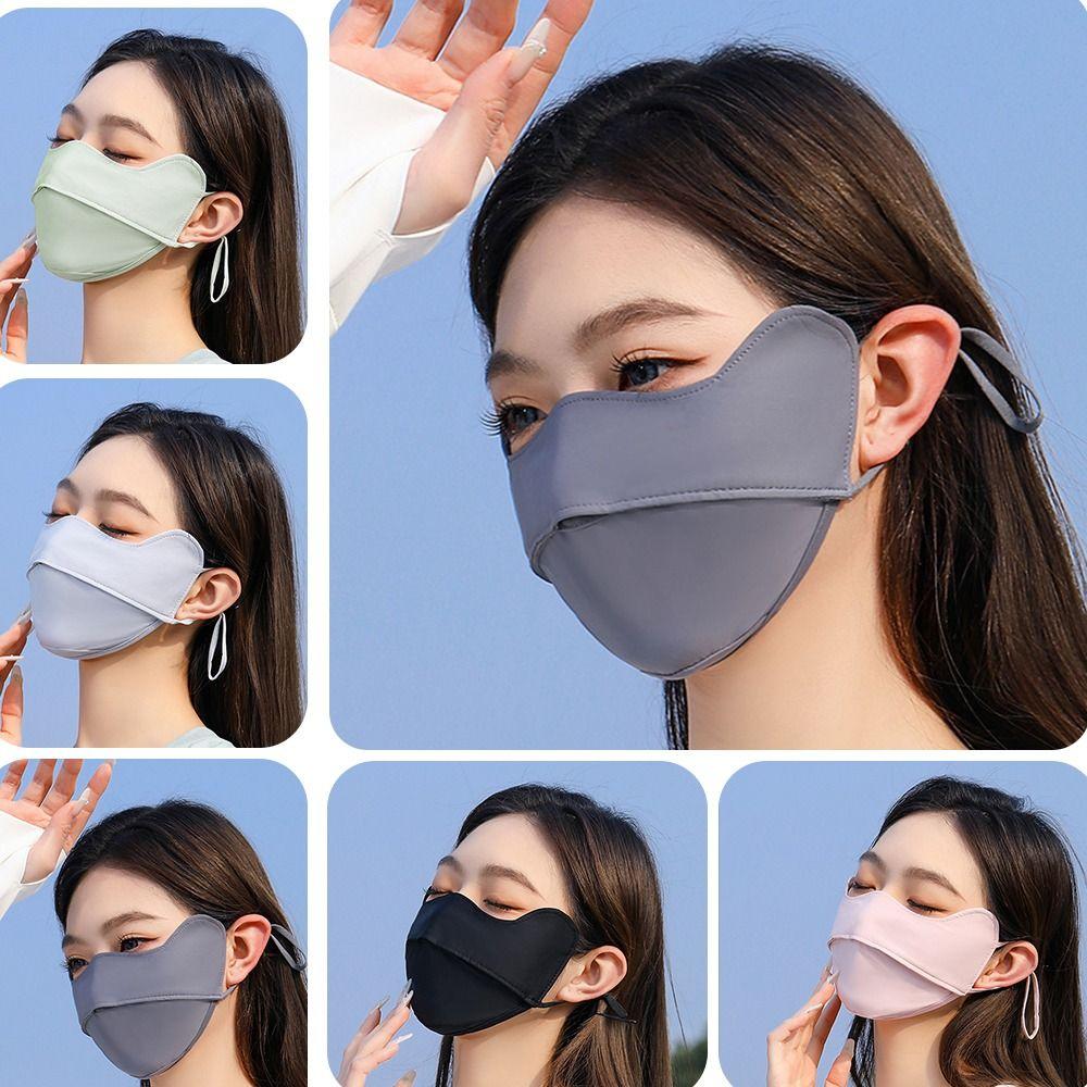 Nylon Ice Silk Mask Breathable Face Cover Scarf Fashion Sunscreen Face Mask