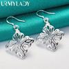 URMYLADY стерлингового серебра 925 пробы серьги с цветком для женщин очаровательные свадебные вечерние модные украшения