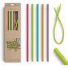Long Silicone Straws With Stoppers for Tumblers - Slender Silicon Rubber Reble Drinking Straws for Simple Modern, Starbucks, Yeti, rTic, Acrylic 24
