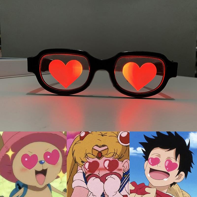 Смешные светящиеся светодиодные очки, светящиеся очки со спецэффектами, крутые аниме очки-вспышки, очки с ощущением технологии для вечеринки