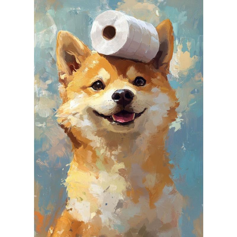 Ванная Комната Животное с Туалетной Бумагой Постеры Принты Лиса Тигр Выдра Корова Панда Обезьяна Холст Картина Настенное Искусство Картинки Домашний Декор