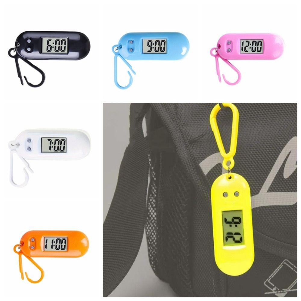 Table Time Display Electronic Watch Keyring Oval Watch Mini LED Digital Clock Quiet Test