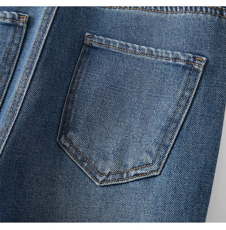 Женские ретро джинсы с высокой талией и широкими штанинами - Синие, стройнящие, больших размеров (Весна/Осень 2025)