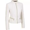 New Women's White Leather Jacket 100% Real Lambskin Motorcycle Biker Real Soft