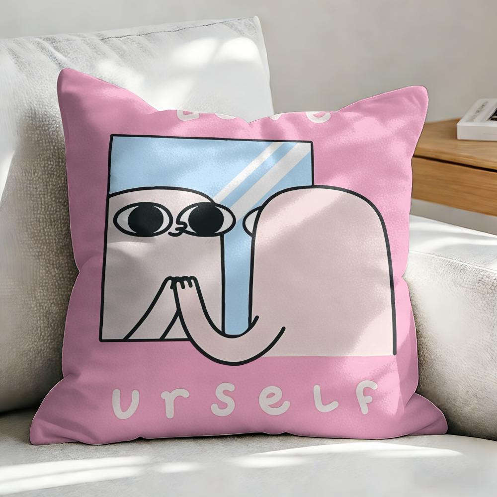 KKetnipz Cute Funny Cushion Cover Soft Plush Fabric DoubleSided Printed Sofa Cushion Cover for All Seasons Home Decor