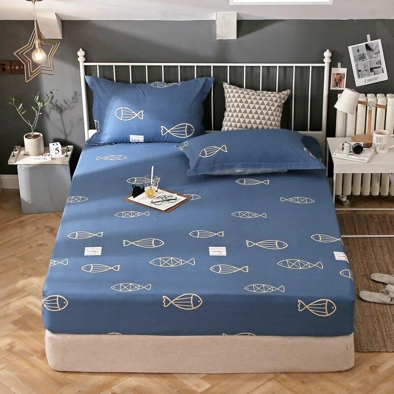 Простыня из 100% хлопка, 1 шт., для односпальной/парной кровати, дышащая противоскользящая мягкая ткань, впитывающая пот, 16 размеров