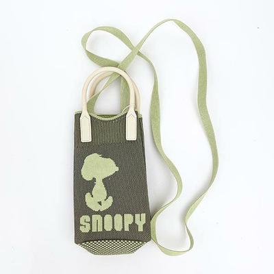 Мини-сумка-тоут Snoopy с силиконовой ручкой, 2WAY, оливкового цвета Babyloo Root SNOOPY