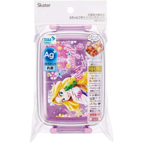 Skater Kids' Lunch Box, Single Tier, 450ml, Domed Design, Disney Tangled, 24-Inch, Antibacterial, Made in Japan (RBF3ANAG-A)