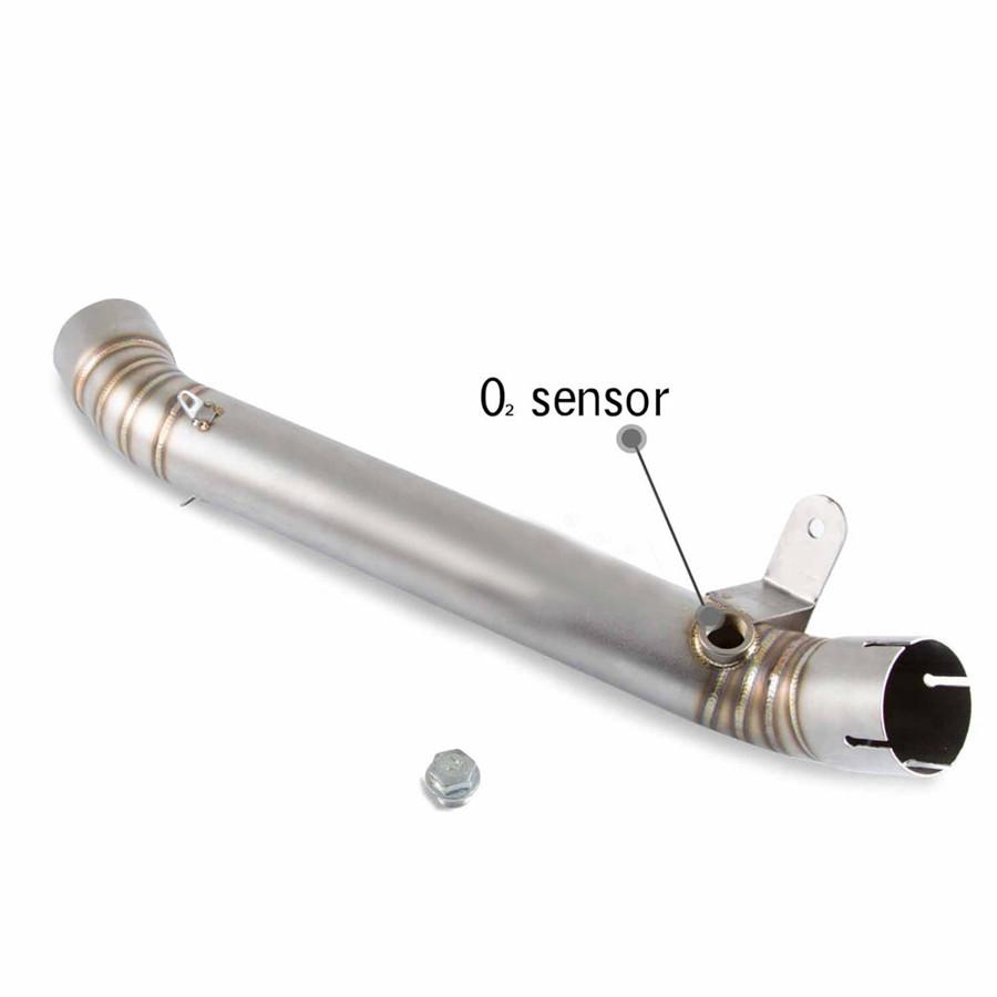 Motorcycle Exhaust Muffler Engine Middle Link Slip On Round Pipe For Kawasaki ZX