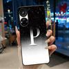 Противоударный чехол для телефона ZTE Blade V40S/Axon 40 SE/V70 Pro с начальной буквой, цветочным узором и блестящим звездным небом