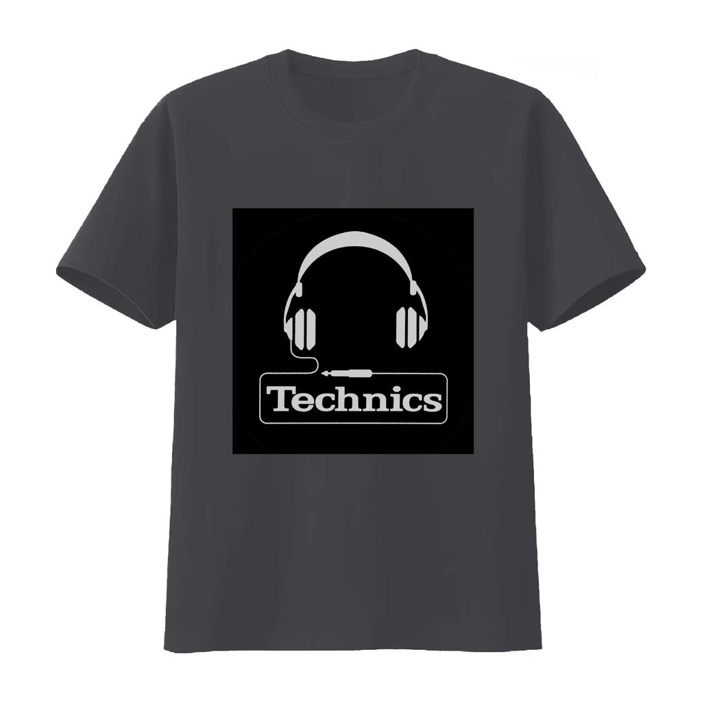 Technics Headphone Logo Tshirt Summer Casual Cotton Tee Oversized Streetwear Tops Vintage Graphic Print Unisex Unisex Unisex