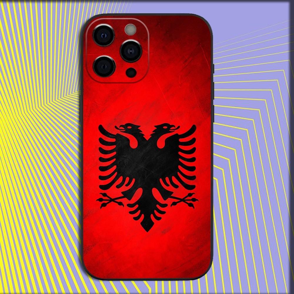 Смешной чехол для телефона с флагом Албании для iPhone 17 16 15 14 13 12 11 Pro Max Mini SE 7 8 Plus 17E Air Ударопрочный мягкий чехол